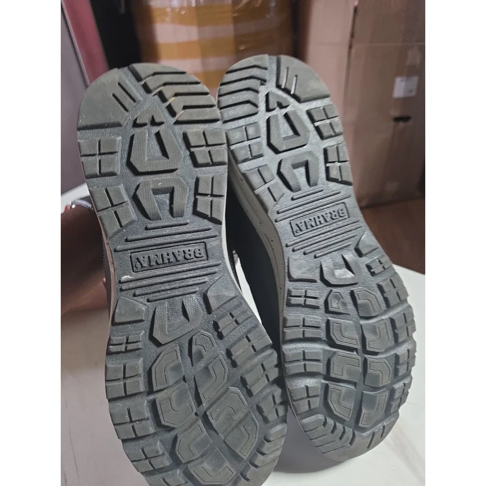Used Brahma Men's Kamden steel toe work shoes in black mesh Size 10 1/2